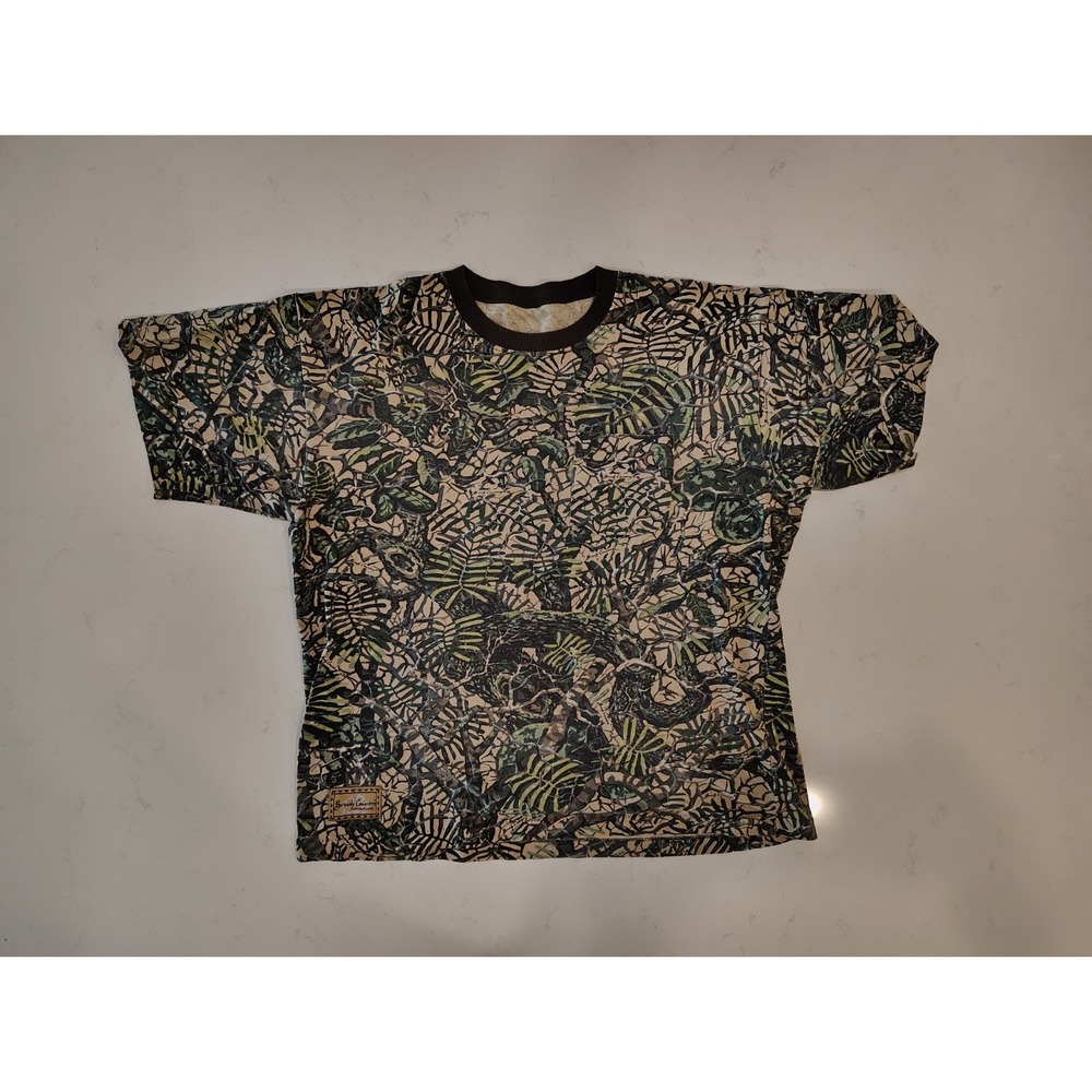 Brush Country Camo T-Shirt Mens Large Vintage Short Sleeve Crew Neck Hunting Tee